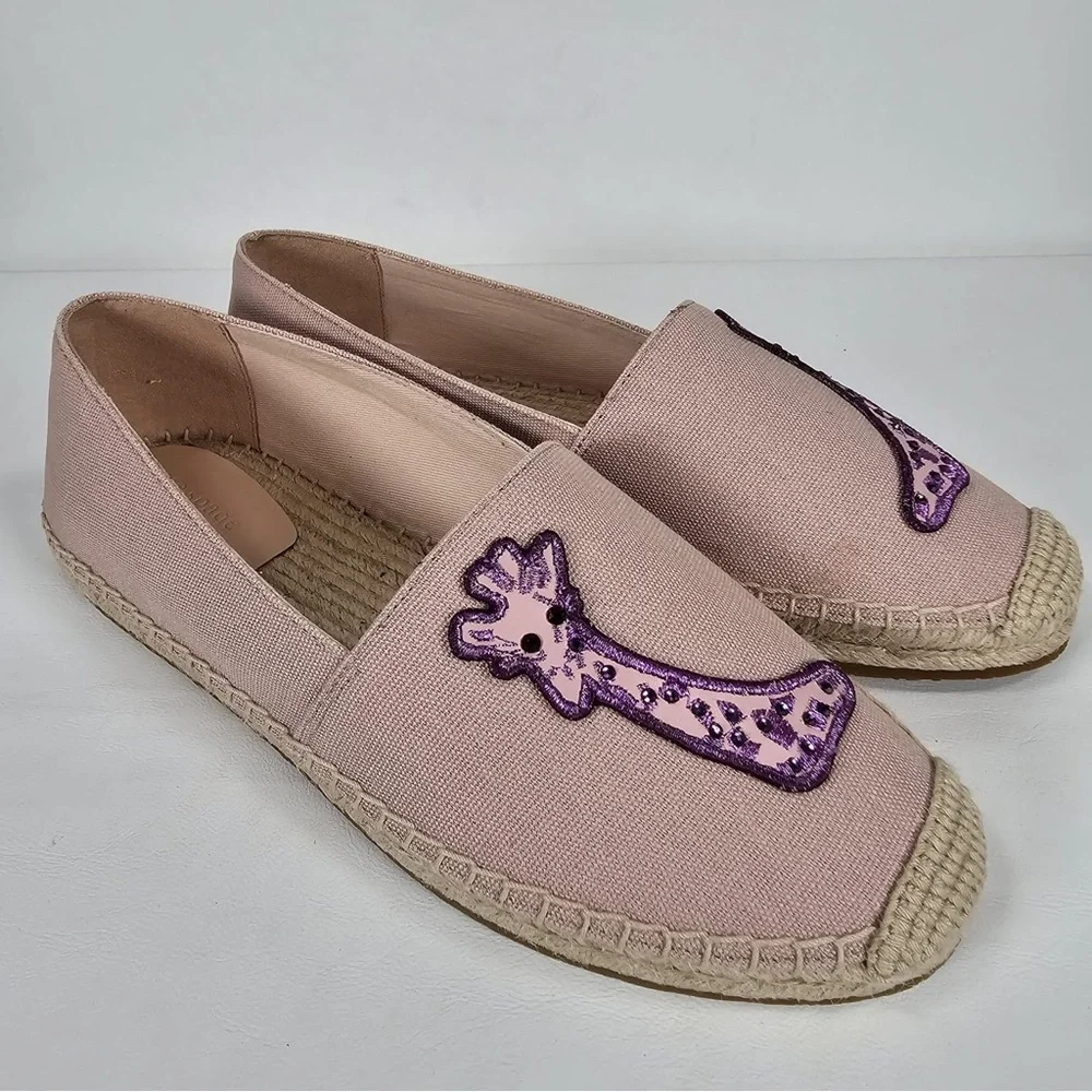 NEW KATE SPADE Garden‎ Giraffe Pale Vellum Espadrilles Size 8 B
